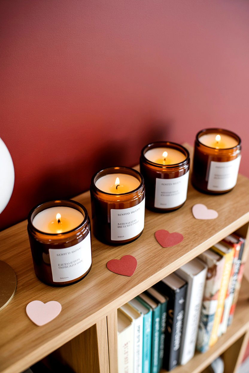 Scented Soy Candles - 25 Modern Valentine's Day Decor Ideas