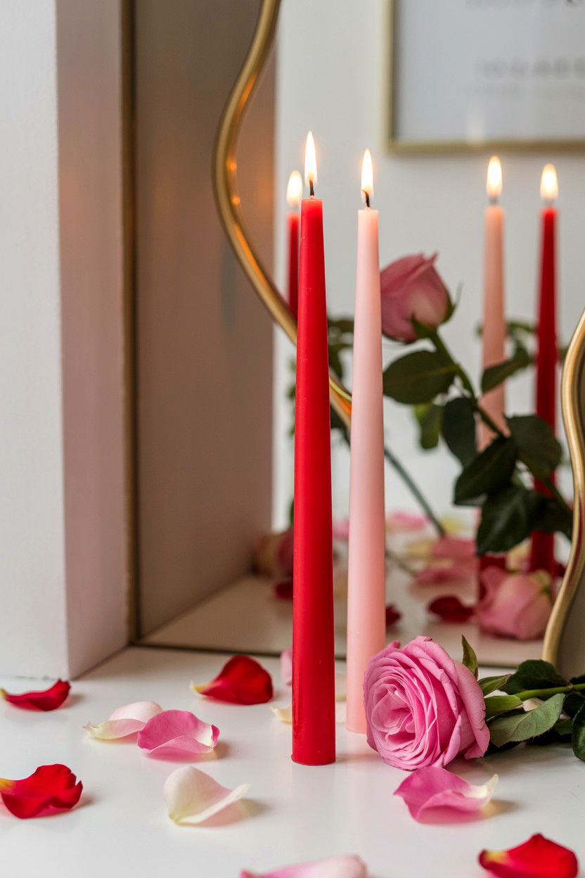 Scented Taper Candles For Romance - 25 Valentine's Day Taper Candle Ideas