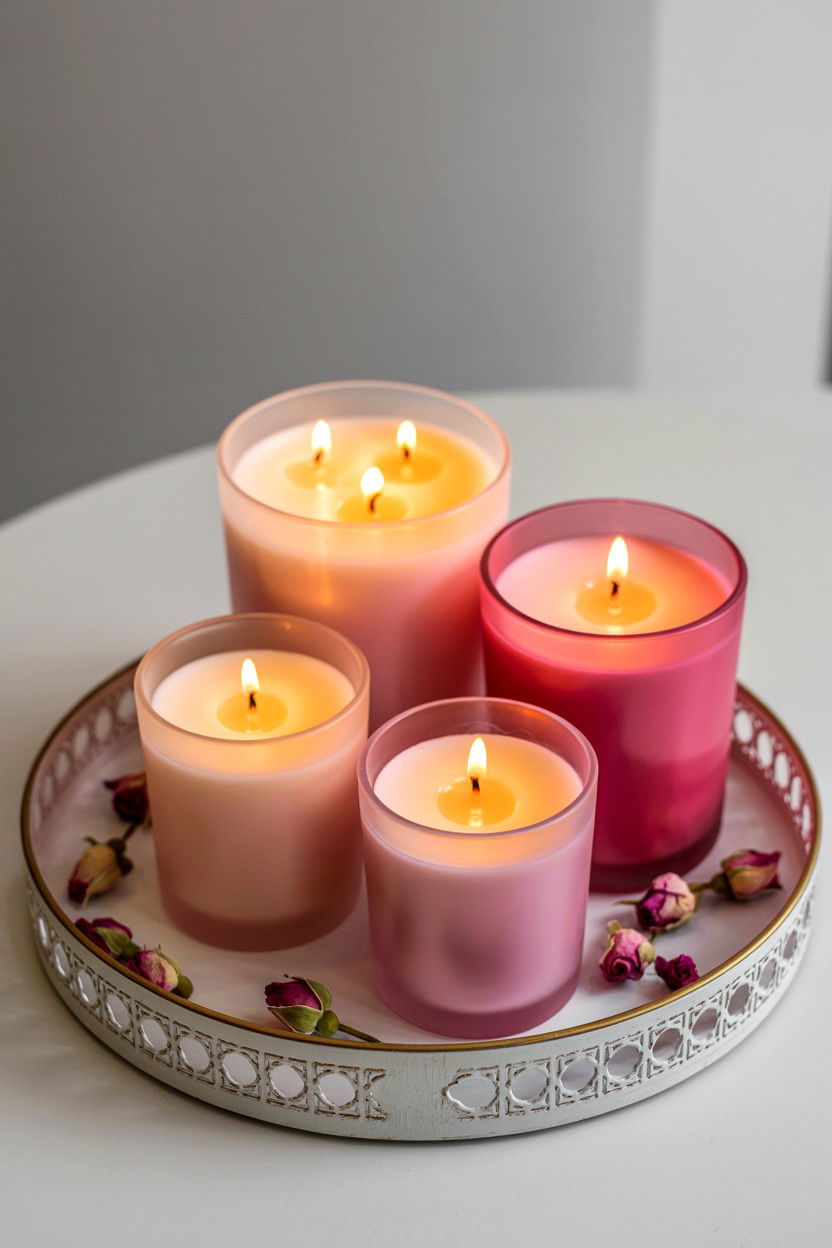 Scented candle set - 25 Valentine's Day Spa Day Ideas