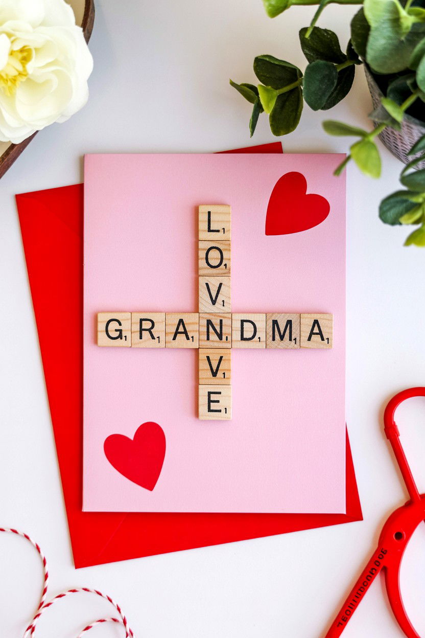 Scrabble Tile Card - 25 Valentine's Day Cards for Grandparents