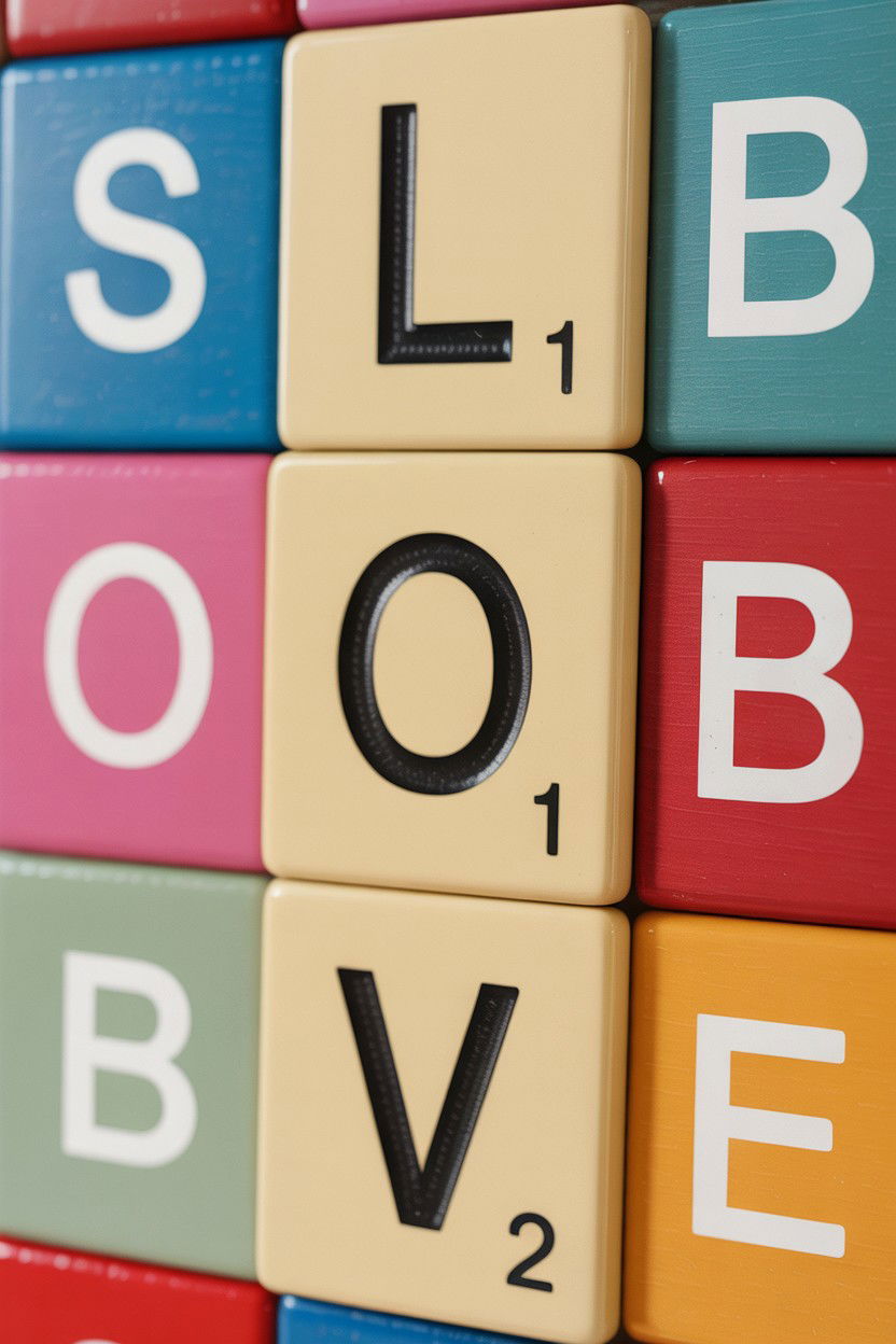 Scrabble Tile Love Sign - 25 Valentine's Day Wood Sign Ideas