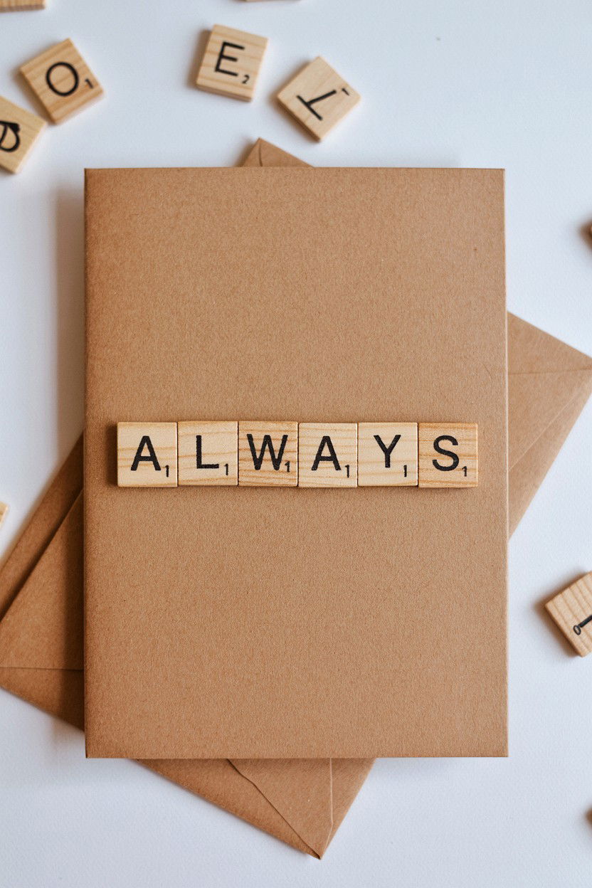 Scrabble tile message card - 25 Sentimental Valentine's Day Card Ideas