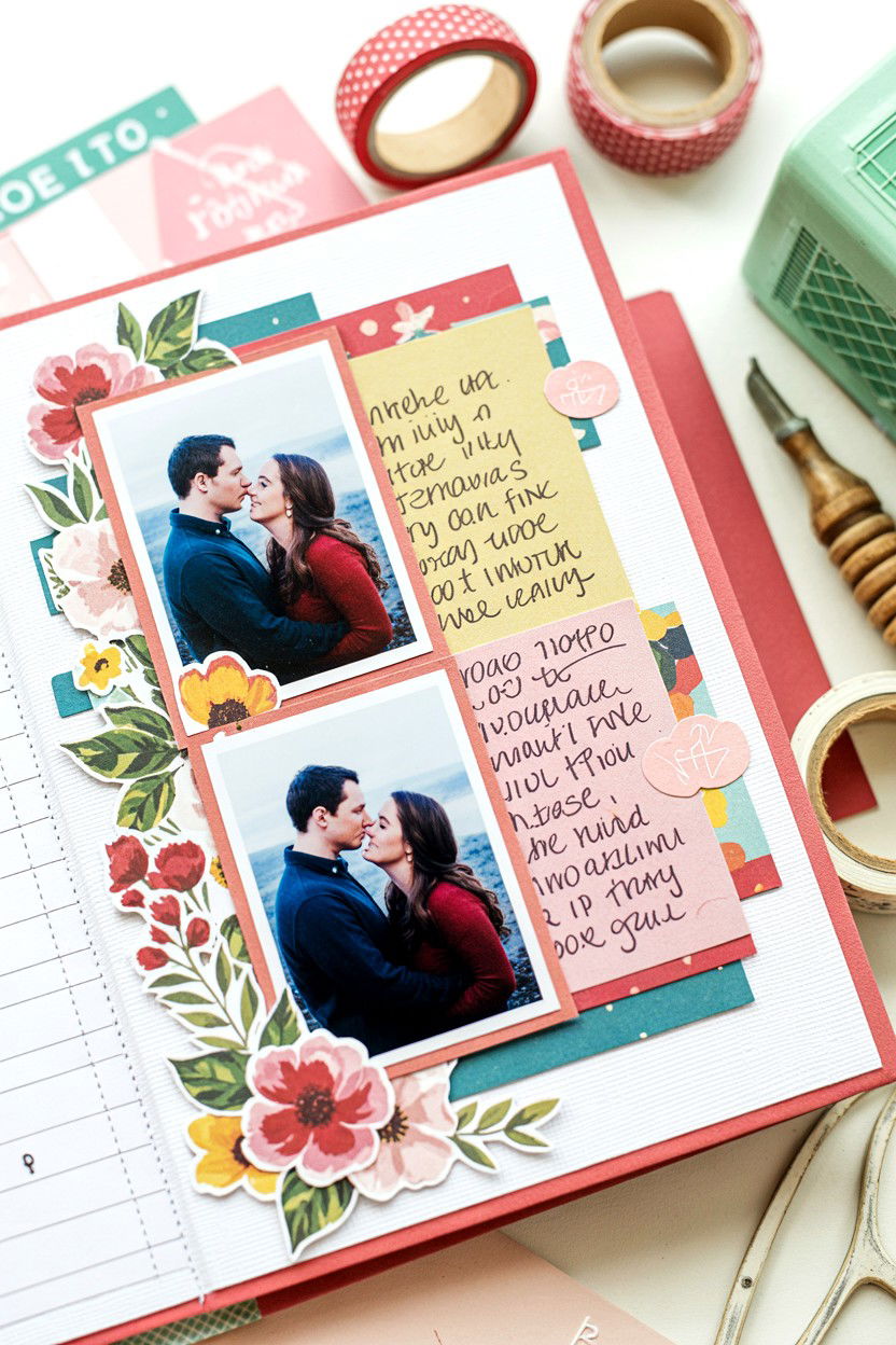 Scrapbook layout - 25 Valentine's Day Memory Album Ideas
