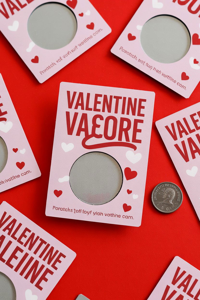 Scratch Off Valentine Card - 25 Valentine's Day Cards for Parents