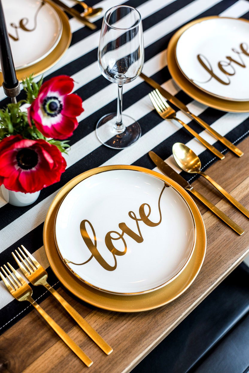 Script Love Plates - 25 Valentine's Day Dinnerware Ideas