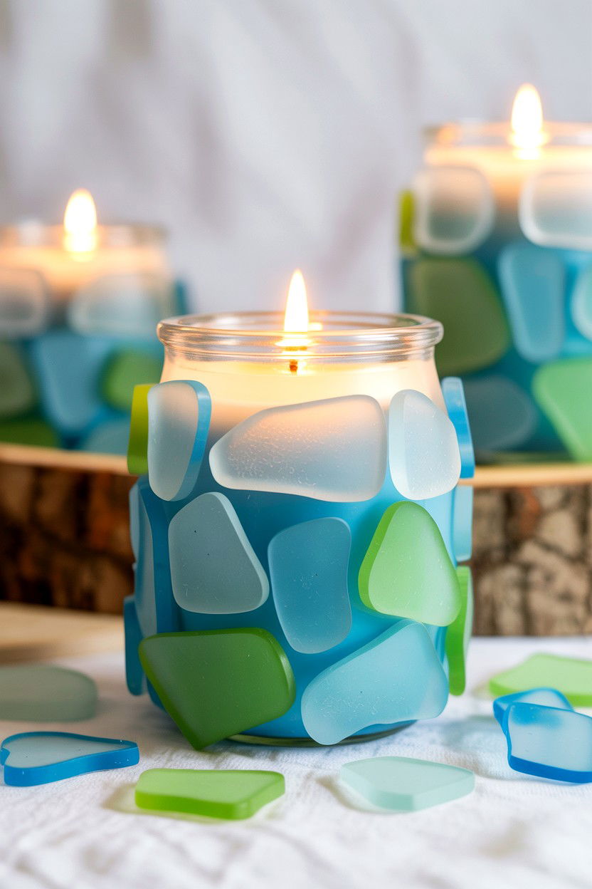 Sea Glass Candle Holder - 25 Valentine's Day Candle Holder Ideas