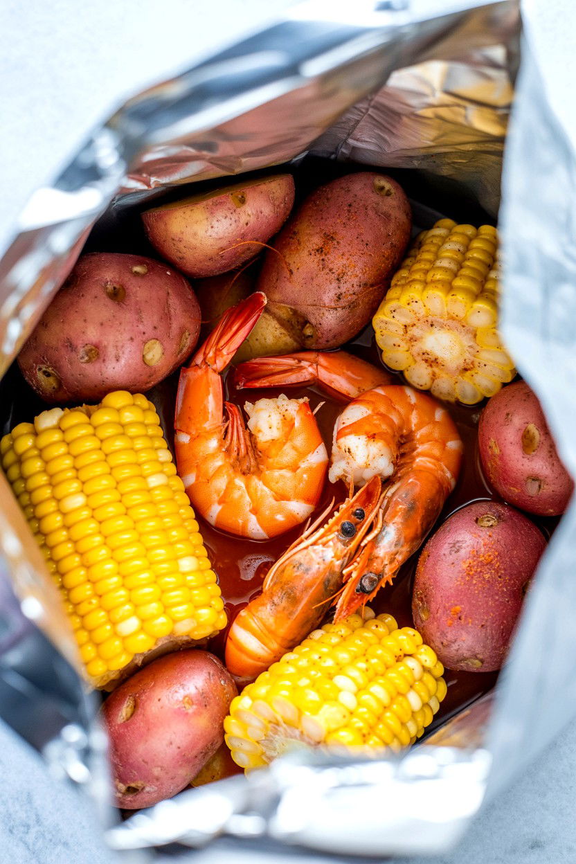 Seafood boil in a bag - 25 Long Distance Valentine's Day Dinner Ideas