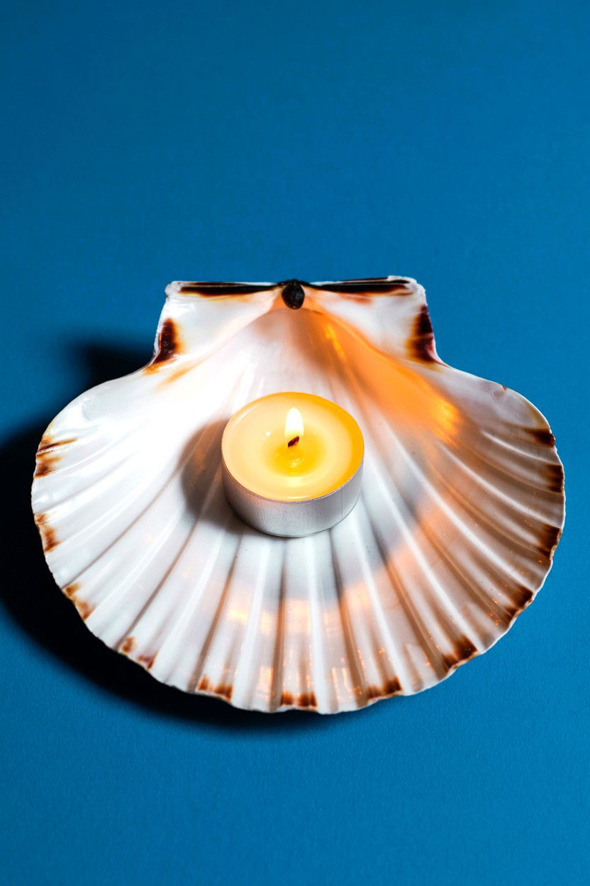 Seashell tea light - 25 Valentine's Day Tea Light Ideas