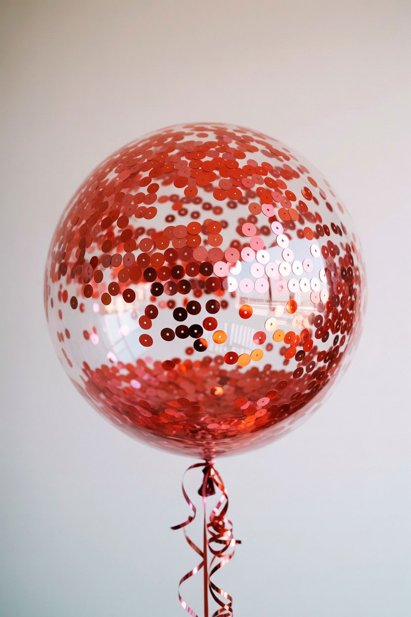 Sequins Filled Confetti Balloon - 25 Valentine's Day Confetti Balloon Ideas