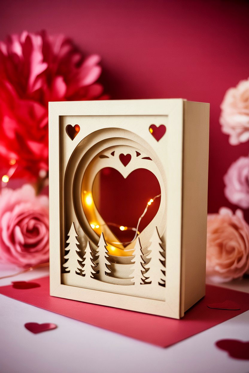 Shadow Box Valentine - 25 Layered Valentine's Day Card Ideas