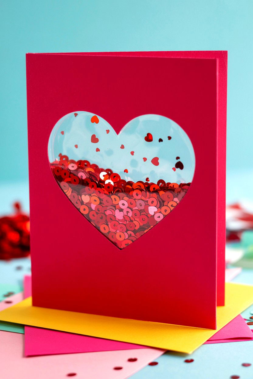 Shaker Heart Card - 25 Handmade Valentine's Day Cards