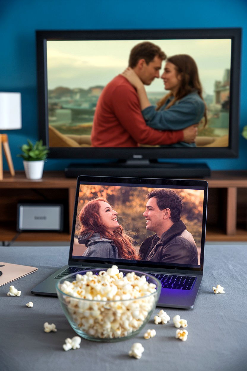 Shared Movie Night Screen - 25 Long Distance Valentine's Day Photo Ideas