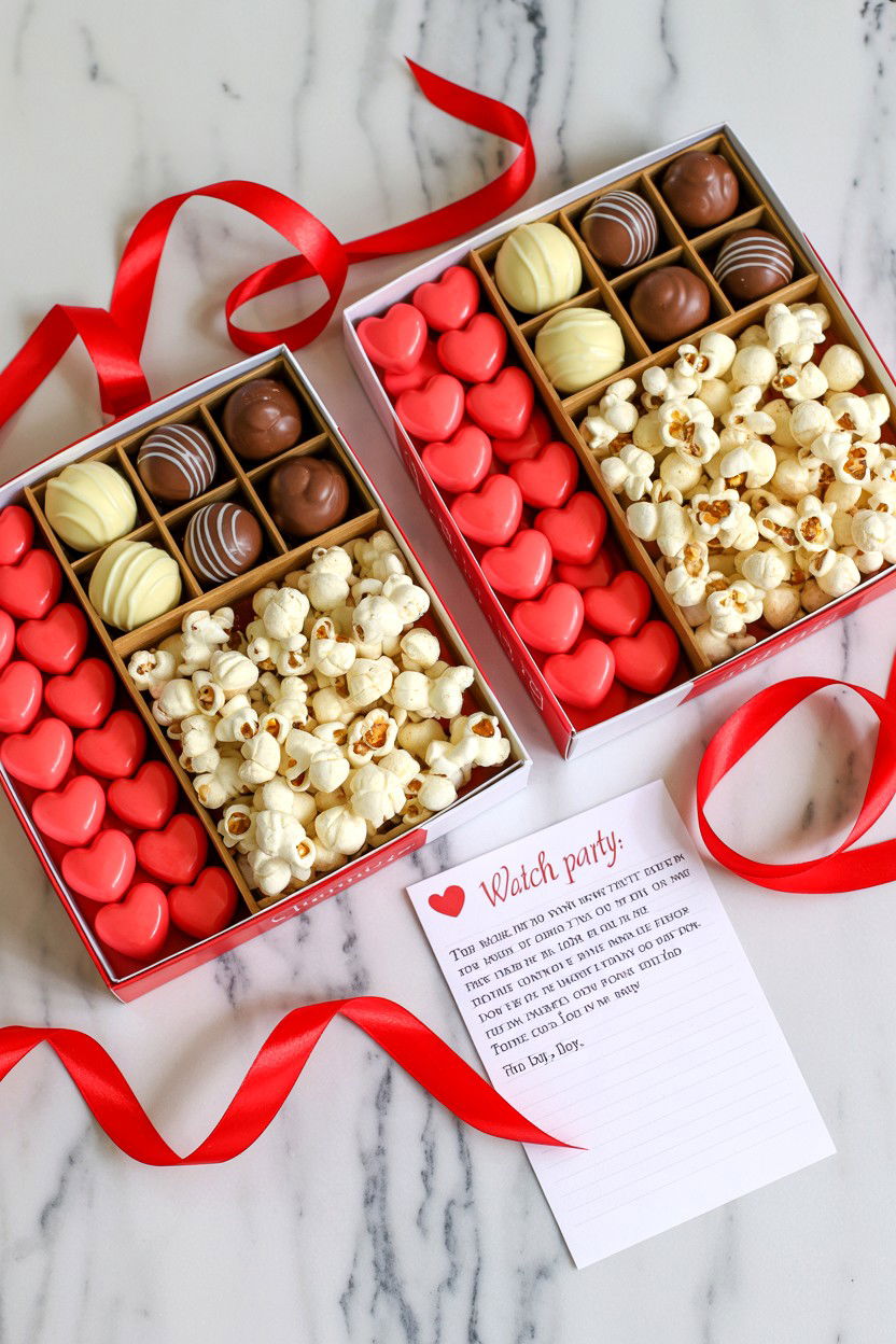 Shared Snack Box - 25 Long Distance Valentine's Day Watch Party Ideas