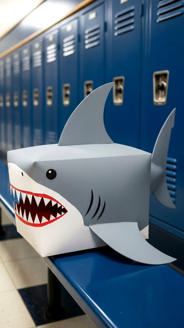 Shark Valentine Box - 25 valentine's day box ideas