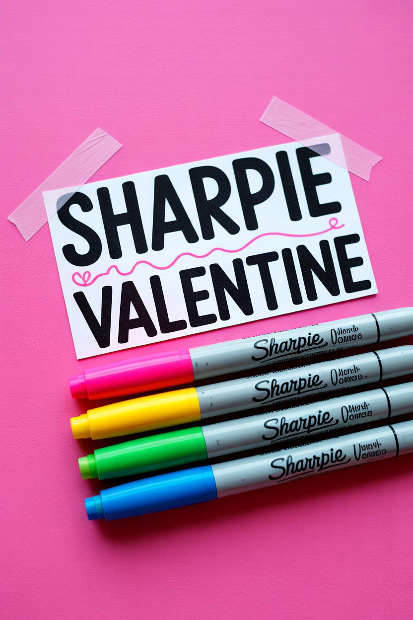 Sharpie Teacher Valentine Card - 25 Valentine's Day Cards for Teachers