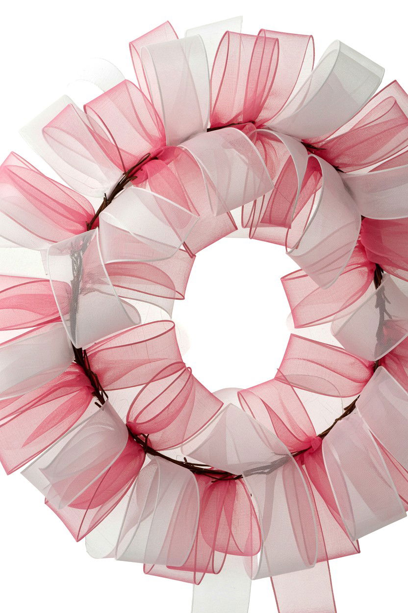 Sheer Organza Ribbon Wreath - 25 Ribbon Valentine's Day Wreath Ideas