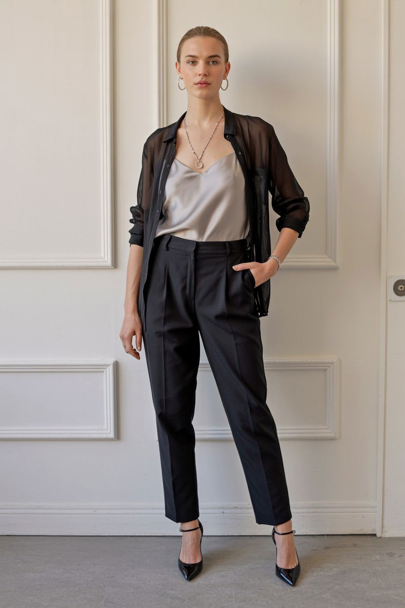 Sheer black top - 25 Valentine's Day Night Out Outfits