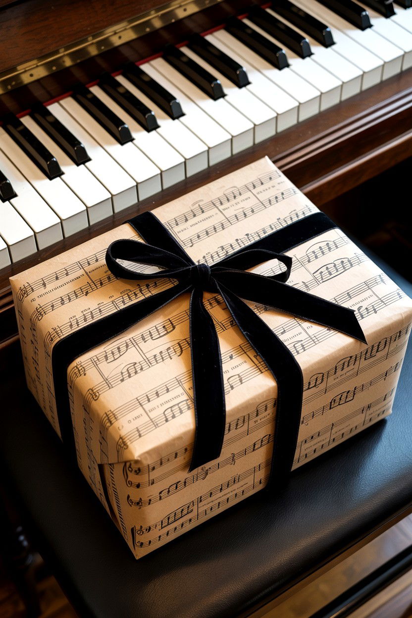 Sheet Music Wrap - 25 Valentine's Day Gift Wrapping Ideas