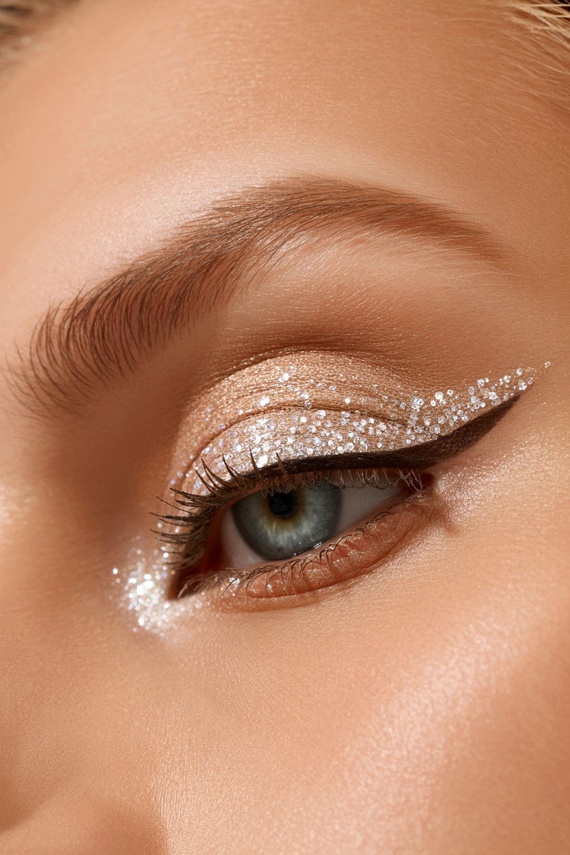 Shimmer Cut Crease - 25 Cut Crease Valentine's Day Makeup Ideas