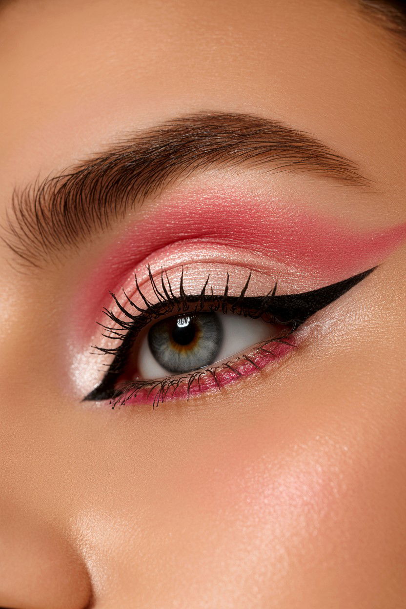 Shimmer Pink Eye Makeup - 25 Valentine's Day Eye Makeup Ideas