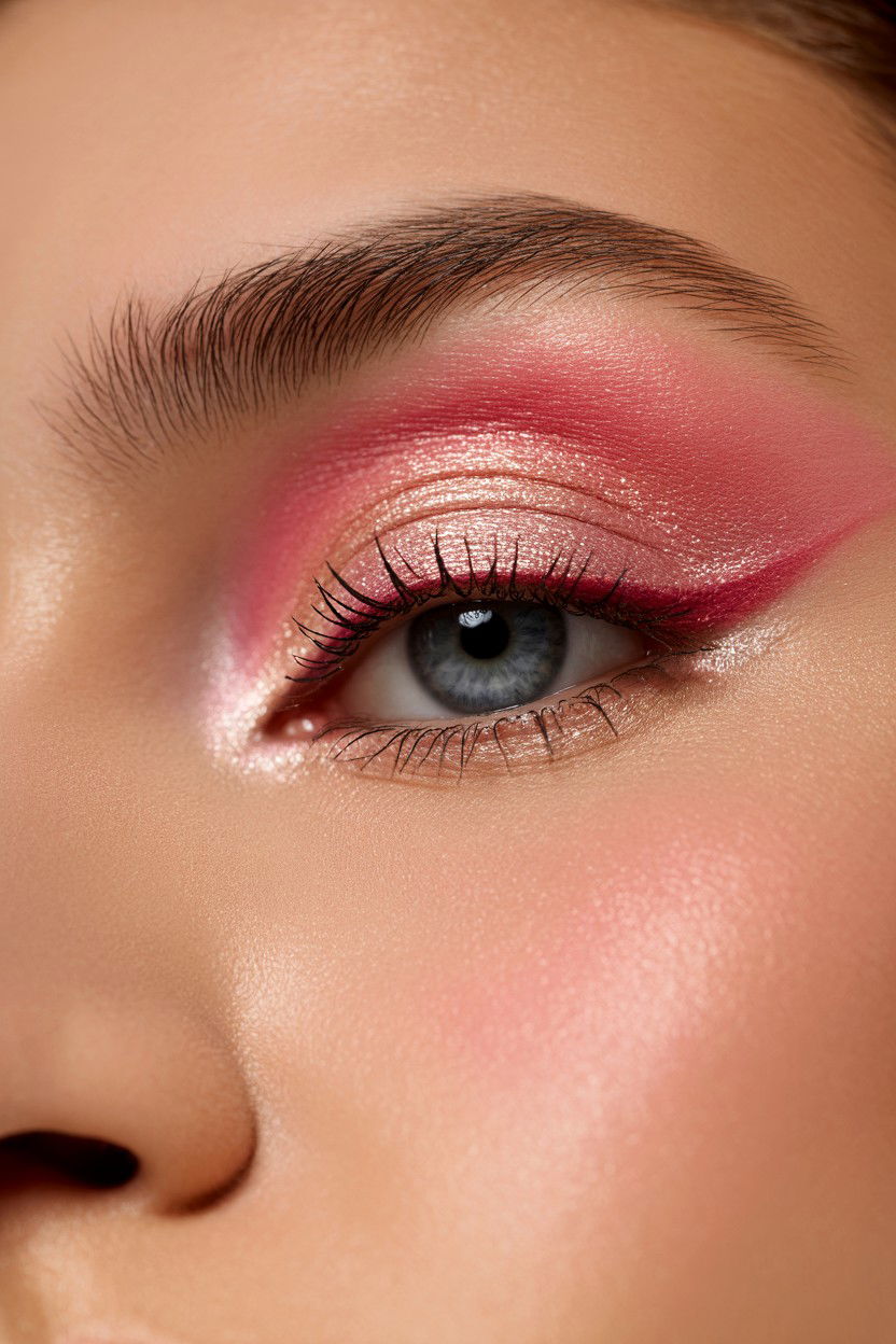 Shimmer Pink Eyeshadow - 25 Pink Valentine's Day Makeup Looks