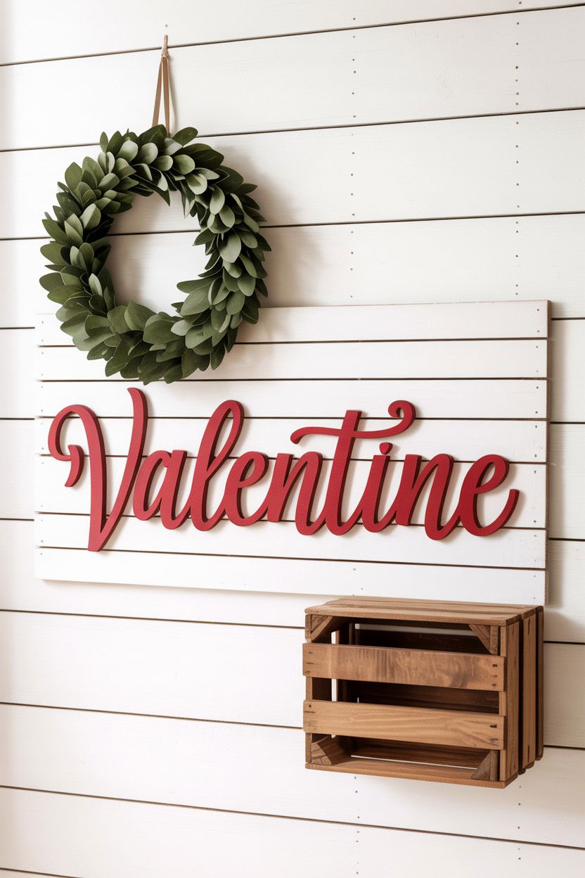 Shiplap Valentine Sign - 25 Valentine's Day Sign Ideas