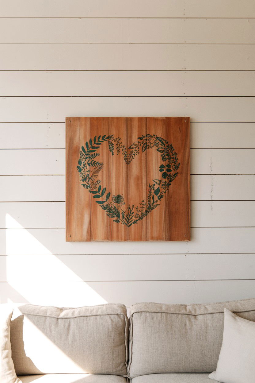 Shiplap Wall Art - 25 Farmhouse Valentine's Day Decor Ideas