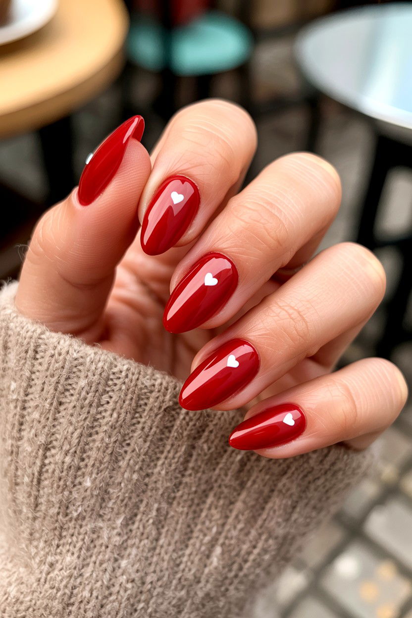 Short Almond Valentine Nails - 25 Acrylic Valentine's Day Nail Ideas