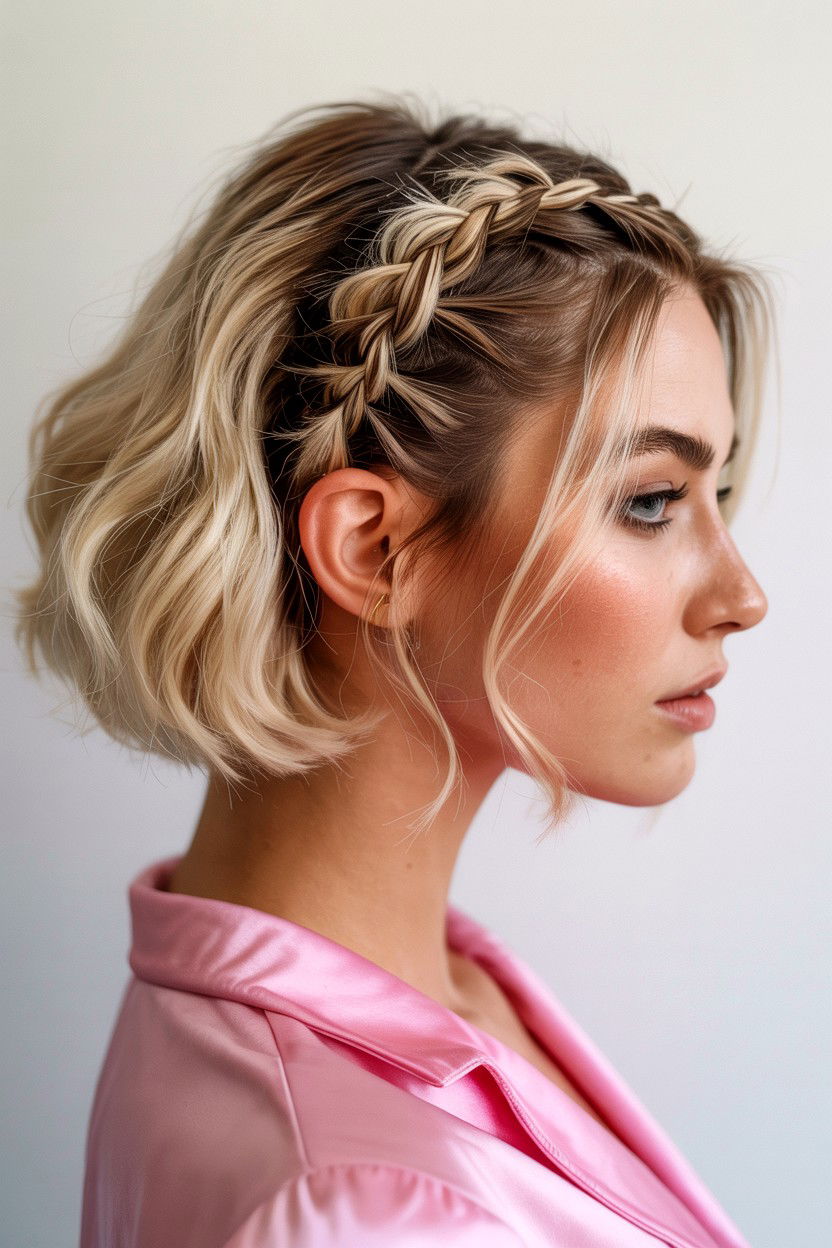 Short Hair Crown Braid - 25 Valentine's Day Crown Braid Ideas