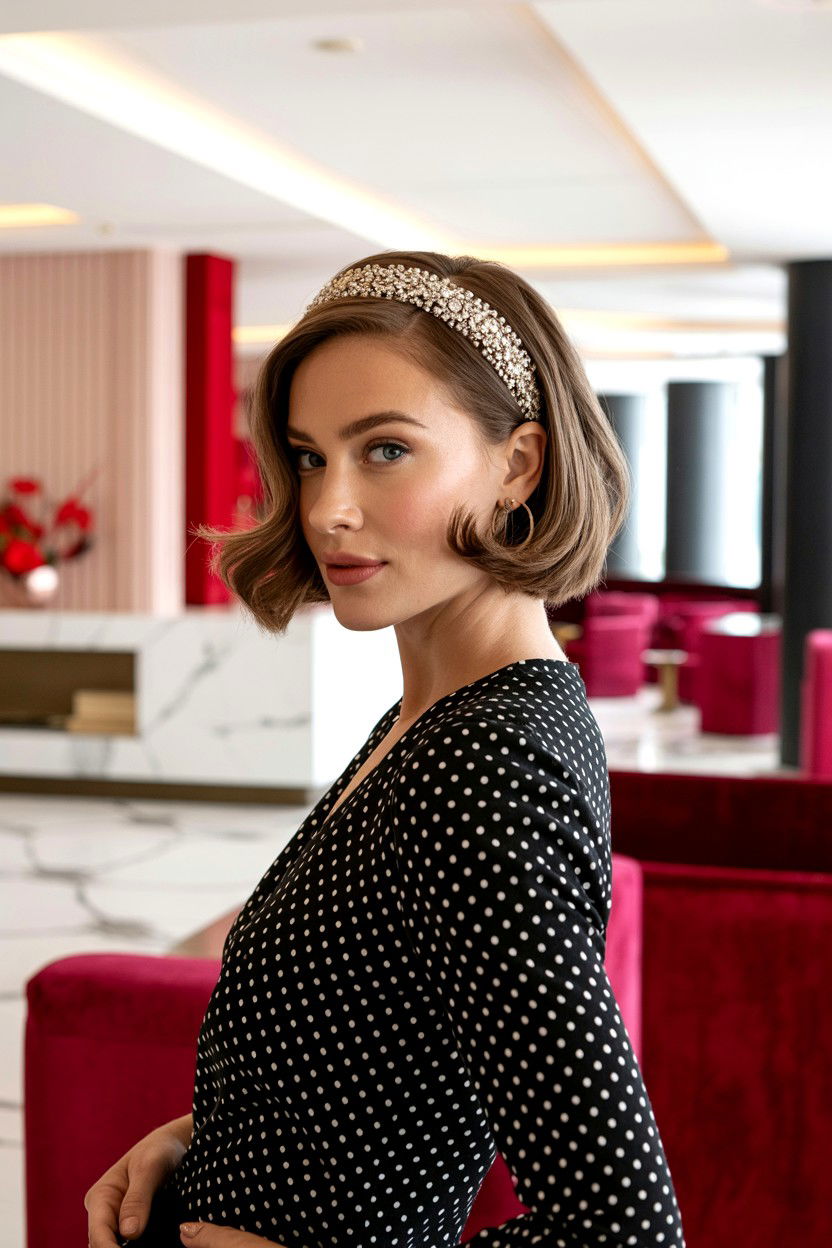 Short Hair With Headband - 25 Elegant Valentine's Day Hairstyles