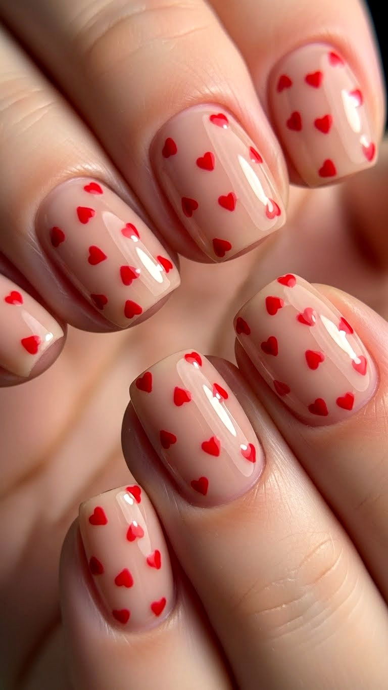 Short Heart Nails - 25 valentine's day nails