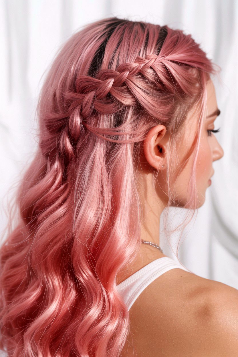 Side Braid Half Up - 25 Valentine's Day Half Up Half Down Hair