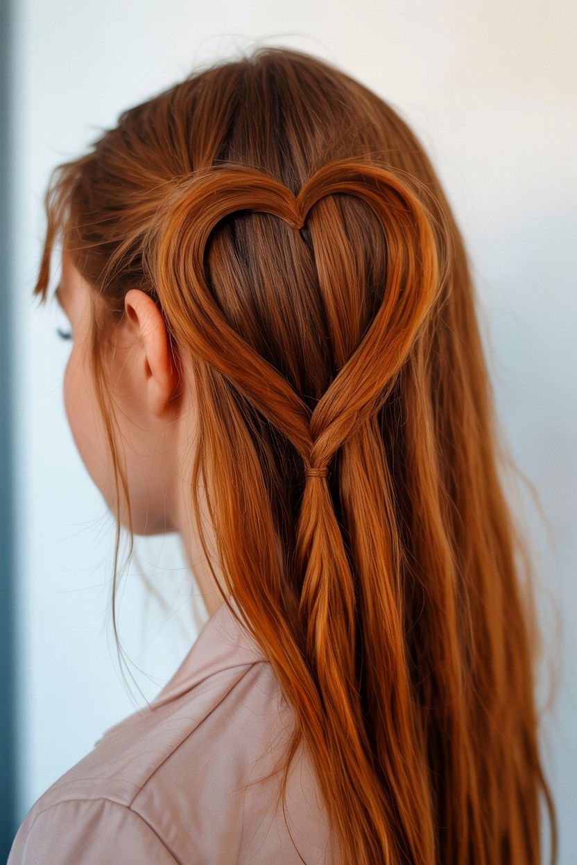Side Heart Braid - 25 Heart Braid Valentine's Day Ideas