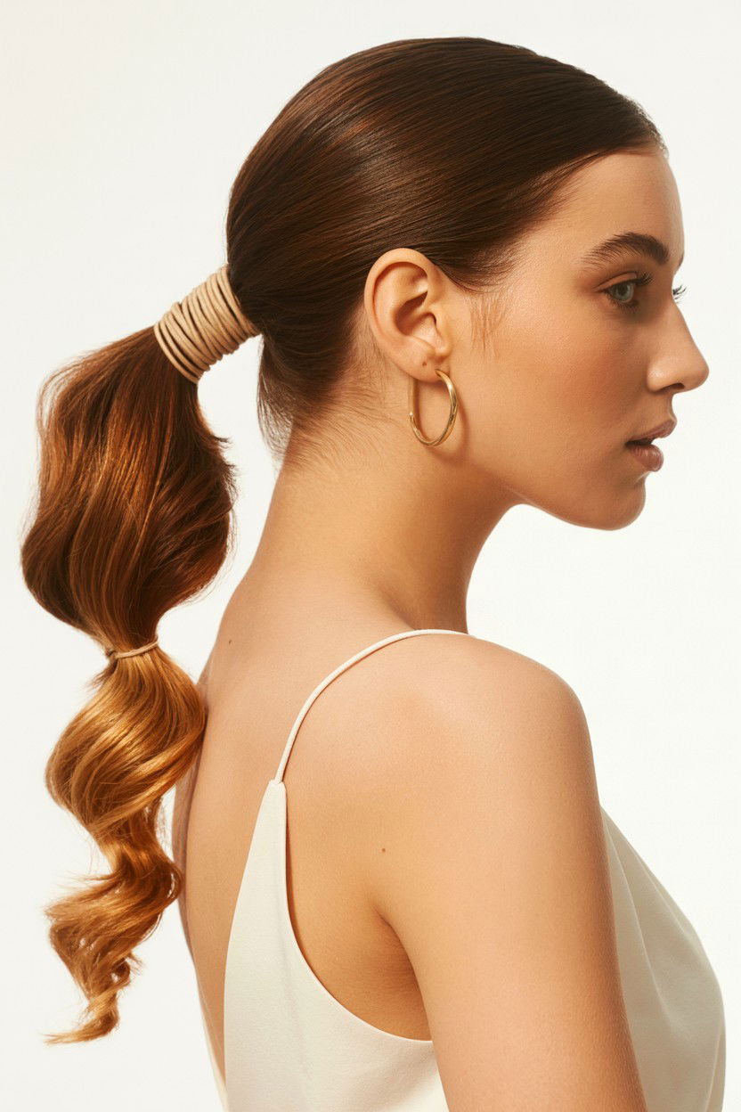 Side Low Ponytail - 25 Valentine's Day Side Swept Hair Ideas