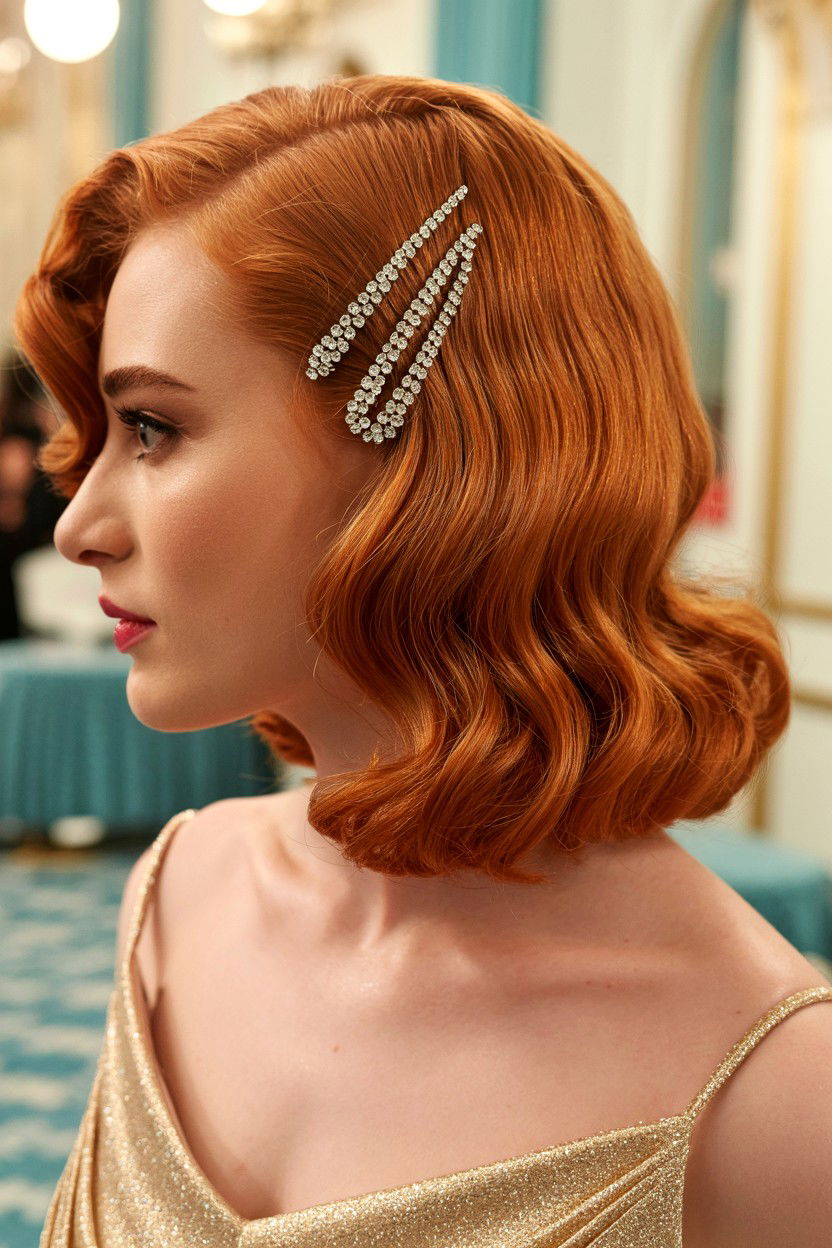 Side Swept Hollywood Curls - 25 Romantic Valentine's Day Hairstyles