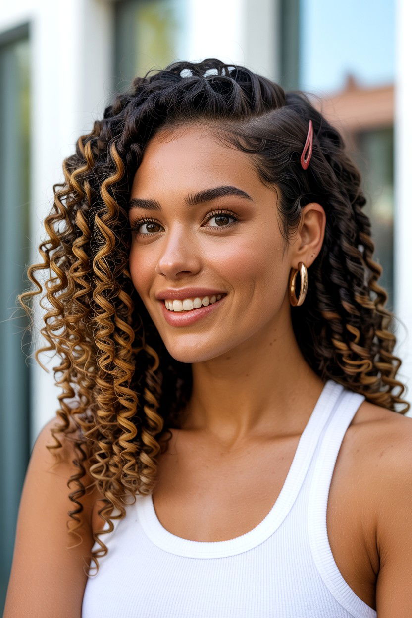 Side Swept Loc Curls - 25 Valentine's Day Loc Hairstyle Ideas