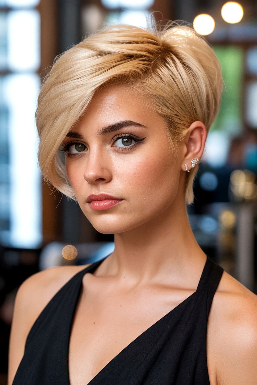 Side Swept Pixie - 25 Valentine's Day Short Hair Ideas