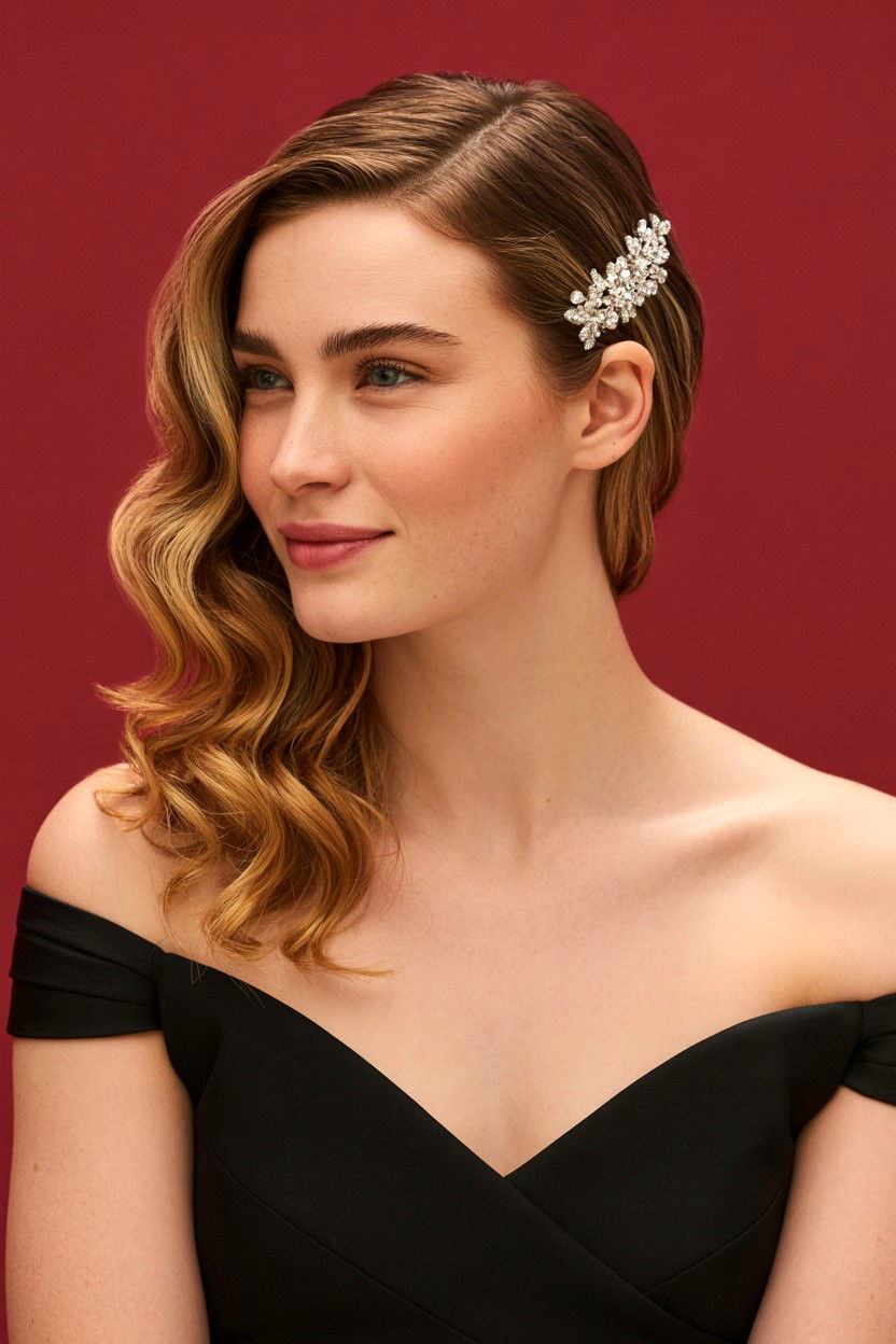 Side Swept Waves - 25 Valentine's Day Soft Waves Ideas