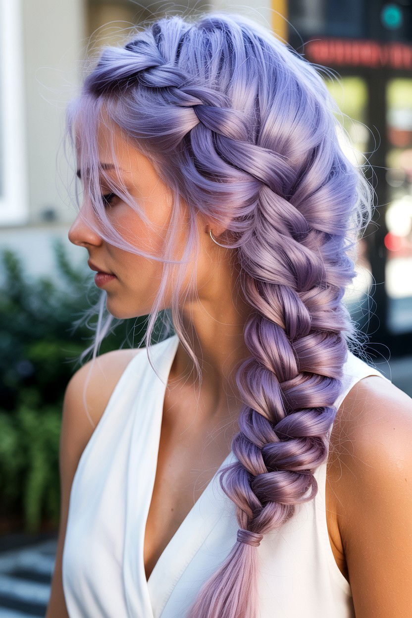 Side fishtail braid - 25 Valentine's Day Fishtail Braid Ideas