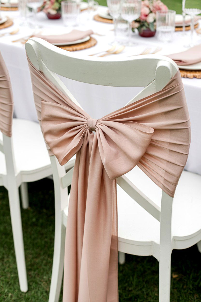 Silk Bow Chair Decor - 25 Valentine's Day Bow Ideas
