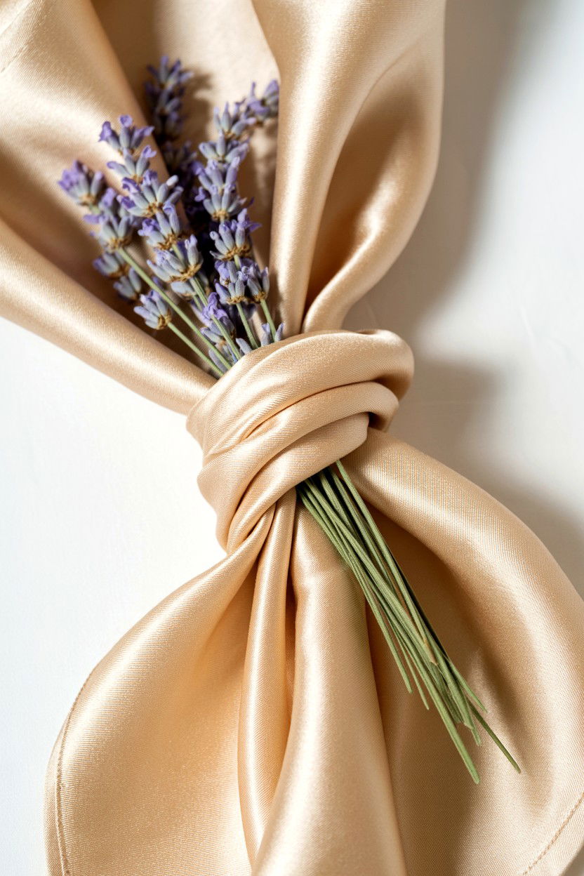 Silk Napkin Arrangement - 25 Romantic Table Setting Ideas