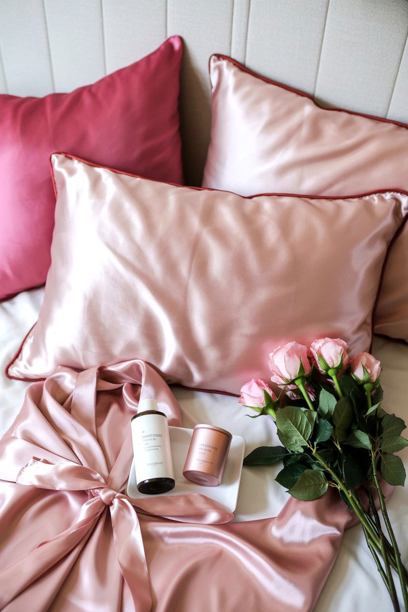 Silk Pillowcase - 25 Valentine's Day Skincare Routine Ideas