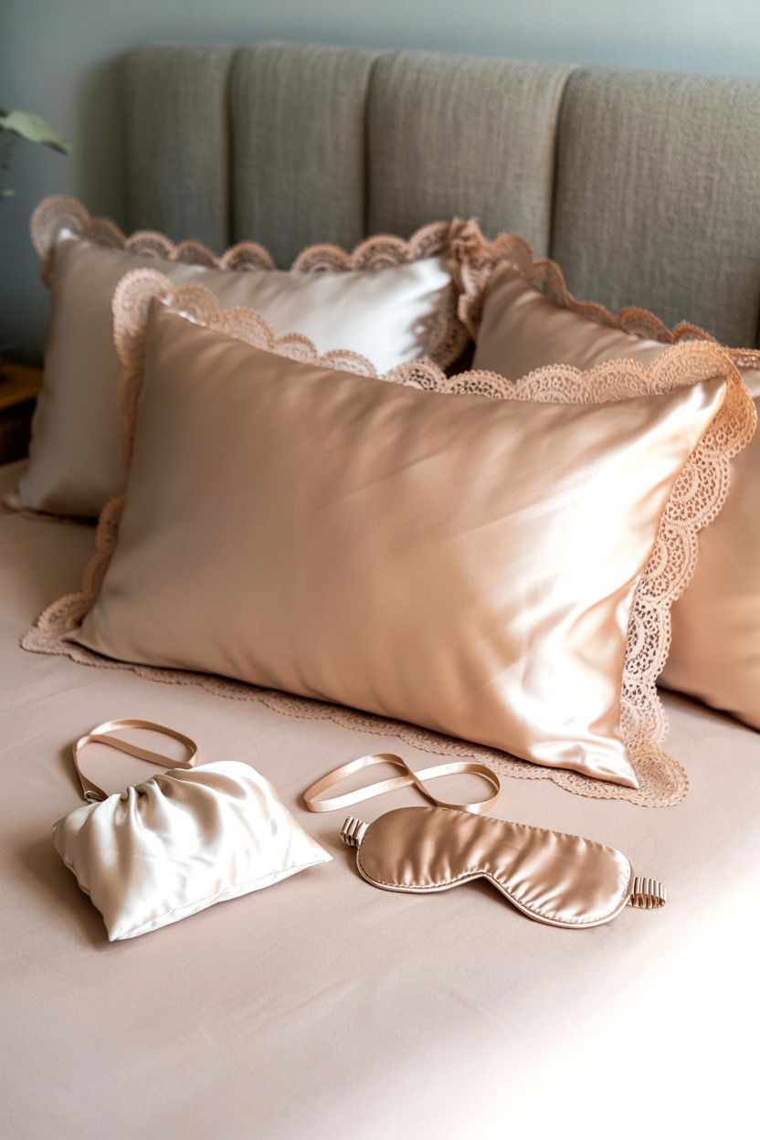 Silk Pillowcase And Eye Mask - 25 Beauty Valentine's Day Gifts for Women