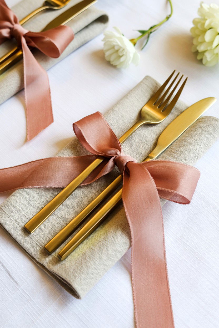 Silk Ribbon Accents - 25 Modern Valentine's Day Table Ideas