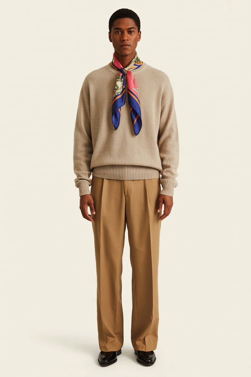 Silk Scarf With Sweater - 25 Valentine's Day Old Money Outfits