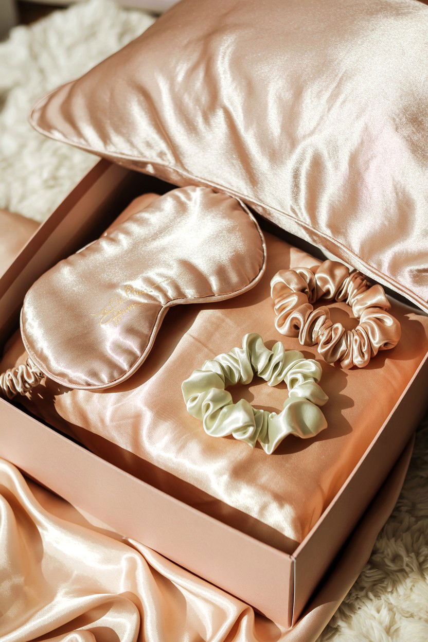 Silk Sleep Set - 25 Valentine's Day Self Care Gift Basket Ideas