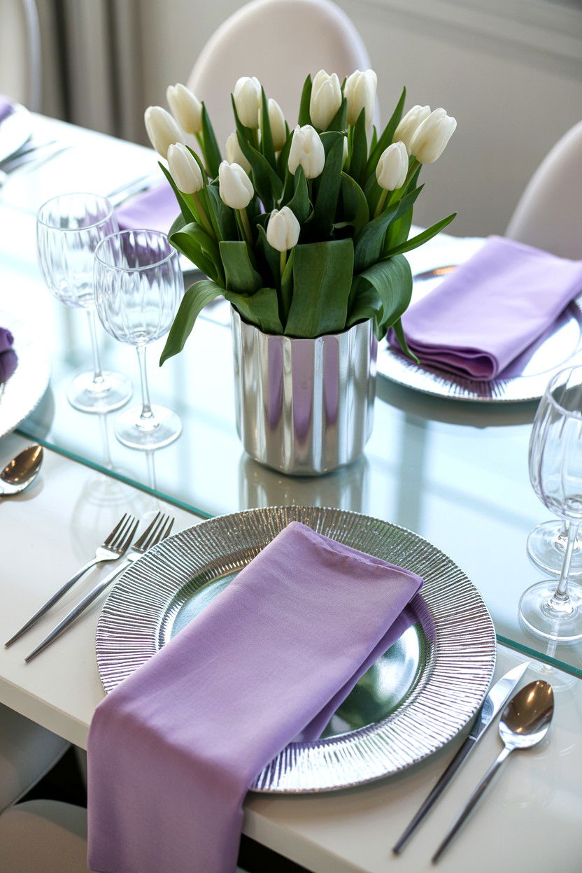 Silver Foil Charger - 25 Valentine's Day Charger Plate Ideas