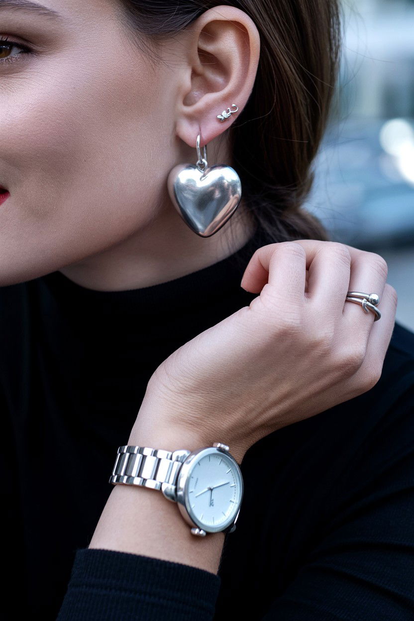 Silver Heart Earrings - 25 Valentine's Day Heart Jewelry Ideas