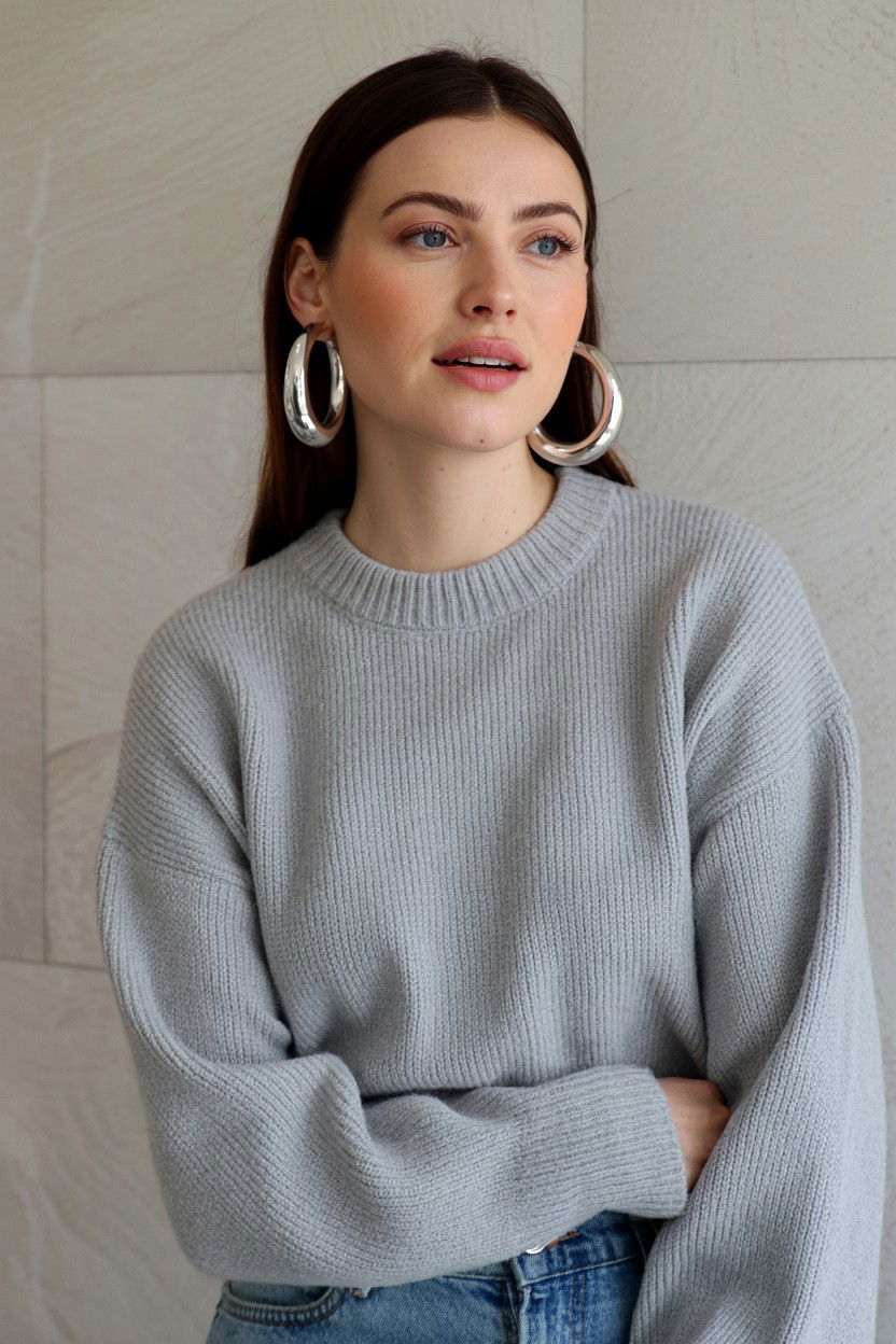 Silver Hoop Earrings - 25 Jewelry Valentine's Day Gifts for Her