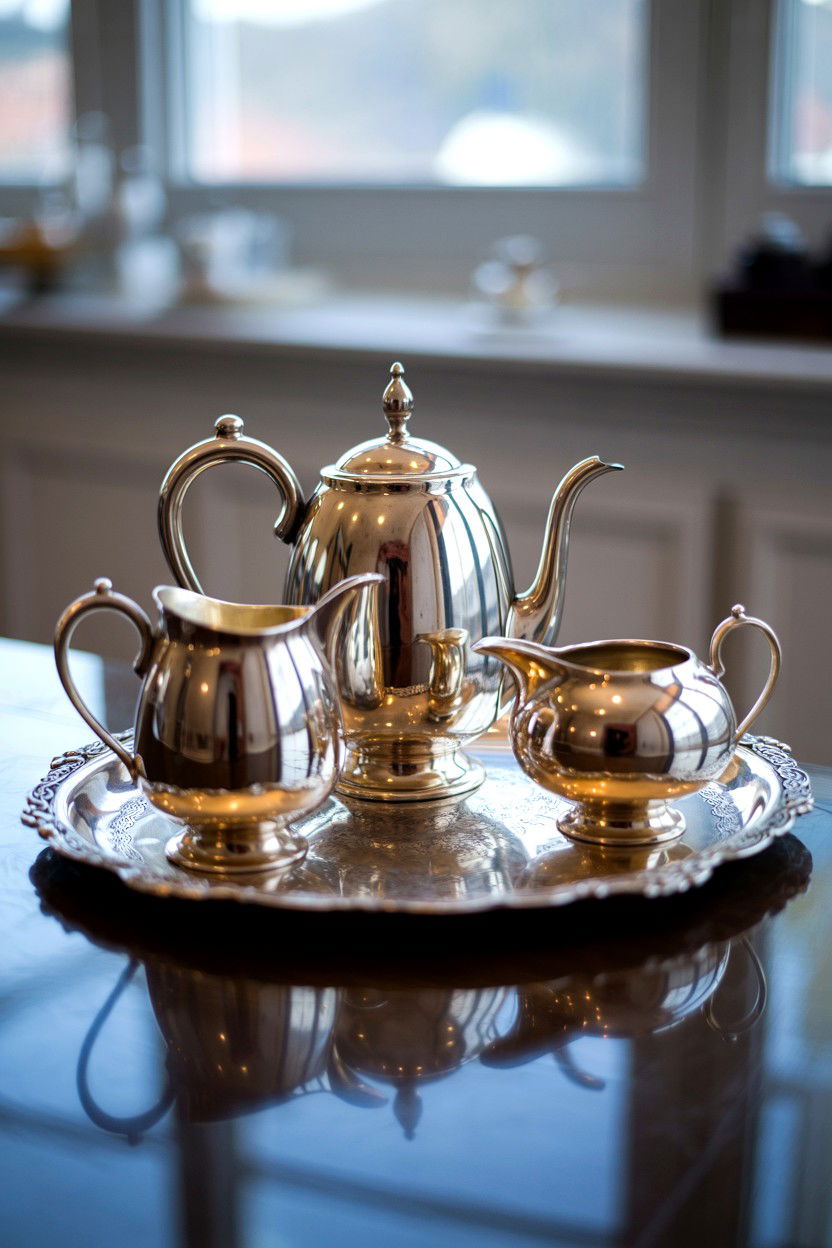 Silver Tea Service - 25 Valentine's Day Tea Ideas